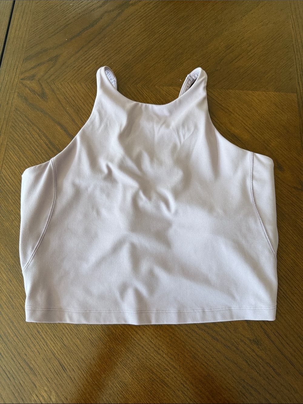 Light Lavender High Neck Crop Tank Top